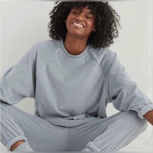 Aerie Salty Air Lounge Set in Blue - Matching Sweatshirt and Joggers - Size M